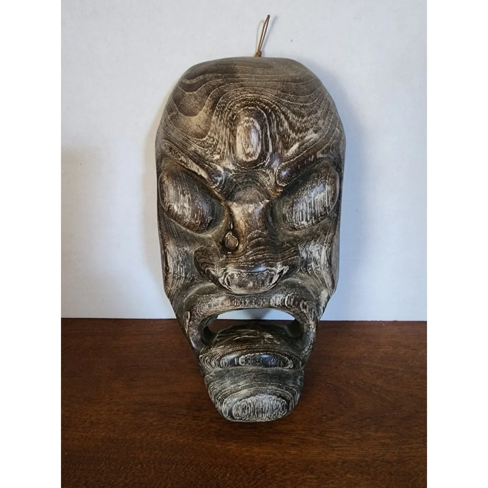 Vintage Tribal Wood Hand-Carved‎ Vintage Mask Wall Art